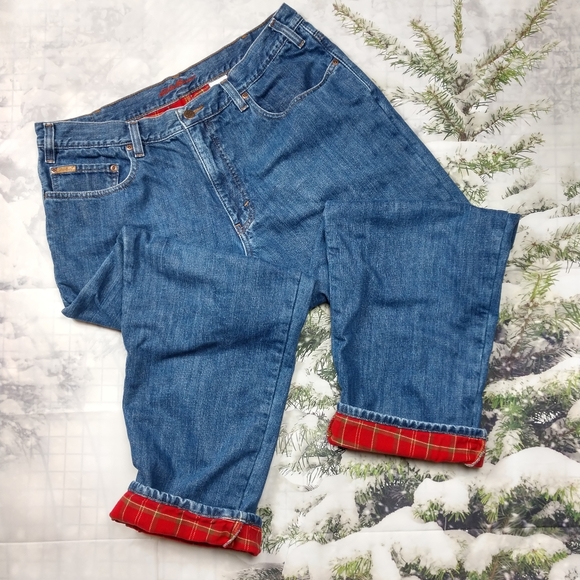 eddie bauer flannel lined jeans